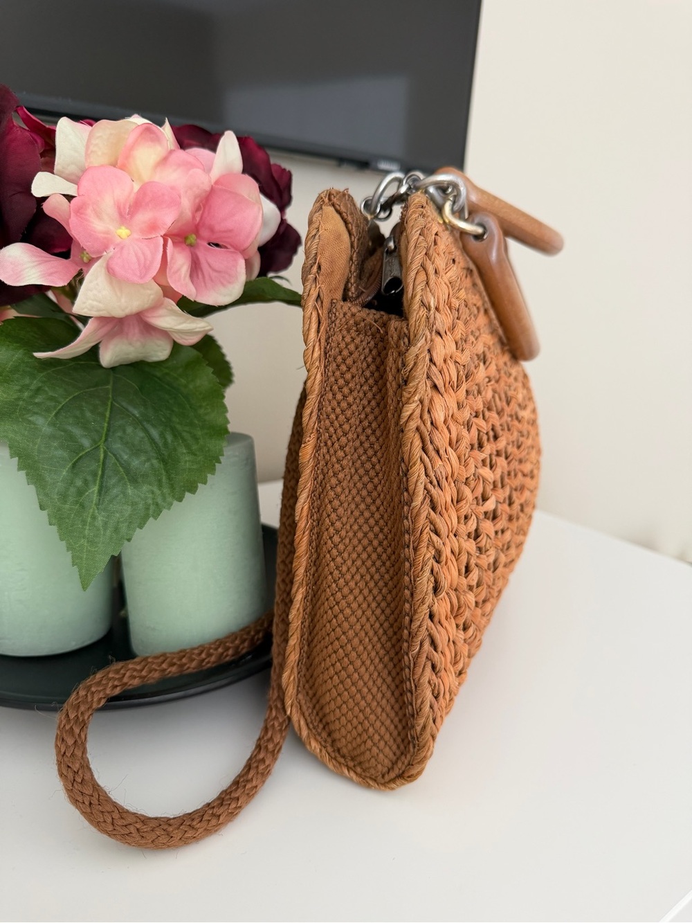 Vintage Creazioni Alma Woven Straw Crossbody Satchel Bag – Made in Italy - Picture 13 of 14